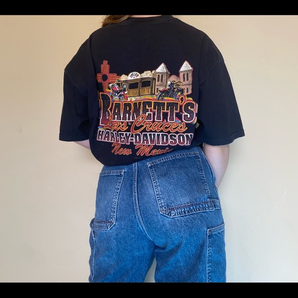 Vintage Harley Davidson oversized tee. Black over sized tee  “ride a fat boy” - Picture 2 of 5